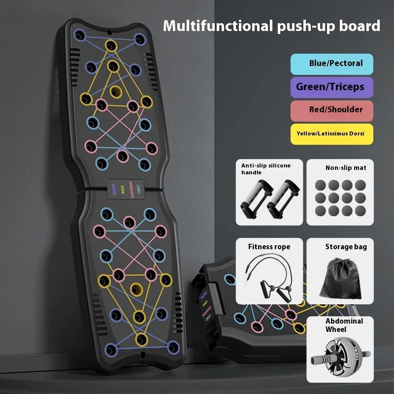 Set of ABS plastic push up support plates for upper body muscle training, shown in available colour options.