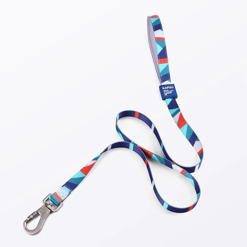 Blue dog vest with haulage rope and chest strap for pet walking control