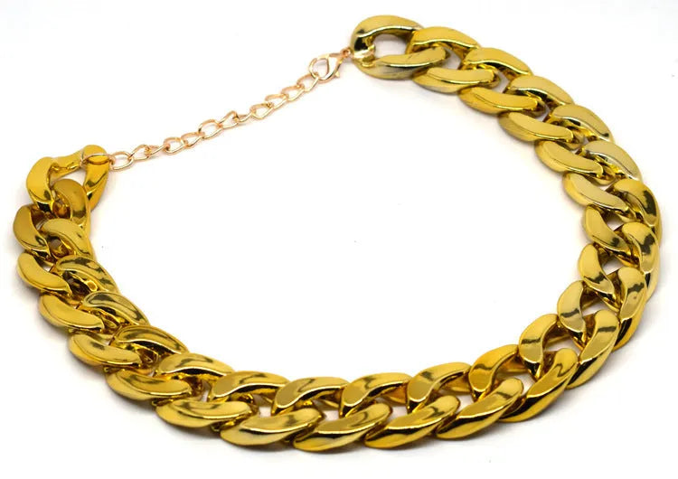 Adjustable geometric dog collar in KC gold with twisted chain design for small to medium dogs