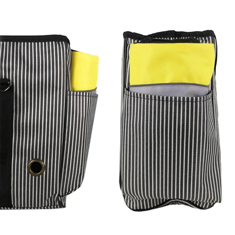 Fluorescent yellow pet reflective airbag nylon life jacket with reflective strips on a dog near water