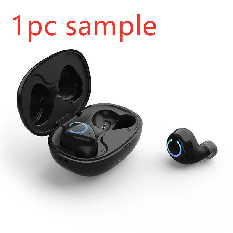 M18 true wireless stereo headset in black and white colour options showing earpieces and charging case