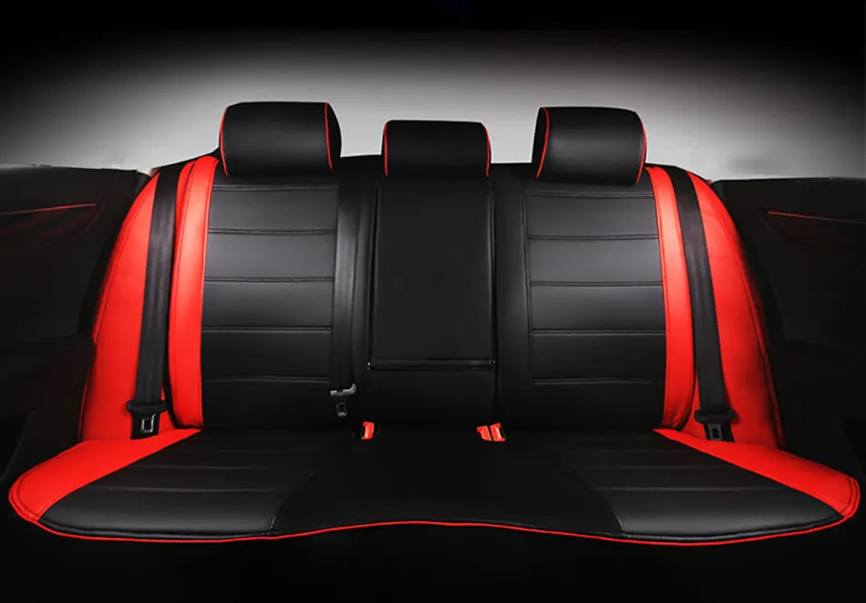 Cow leather car seat cover with binding style construction in beige colour option on passenger seat