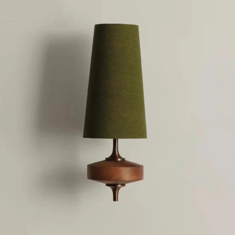French retro bedside corridor light with red lampshade and single head configuration