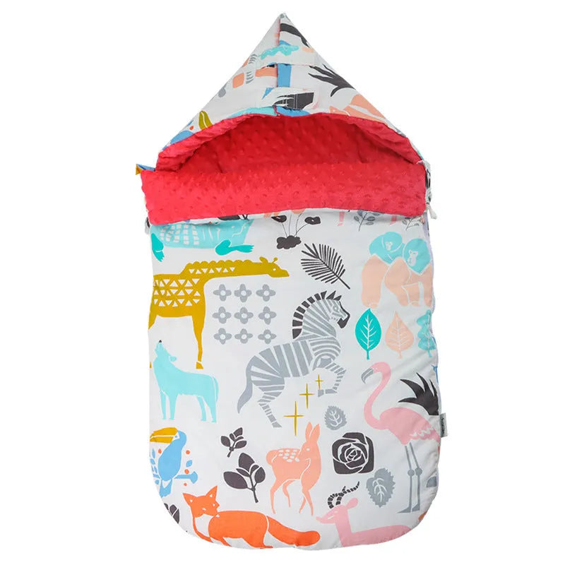 Newborn baby fleece stroller cover quilt 80x46cm with soft lining in Animal pattern