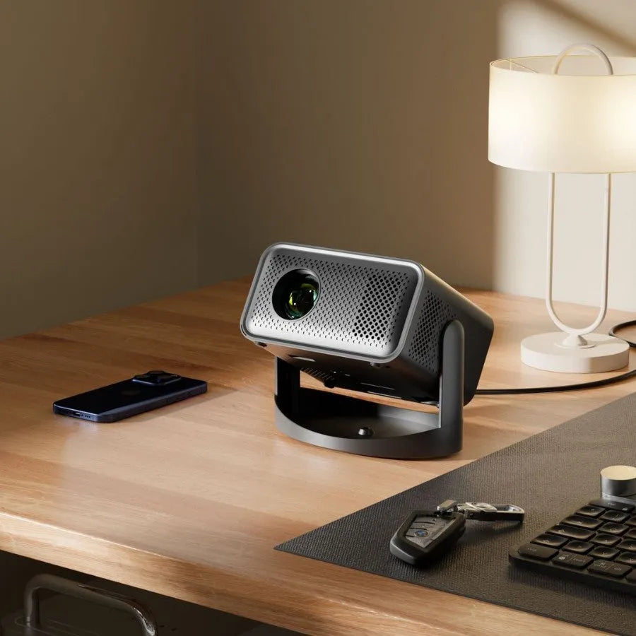 V18 wireless projector in black with 720p resolution and multiple plug options