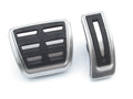 Stainless steel foot rest pedal for Porsche Macan in black.