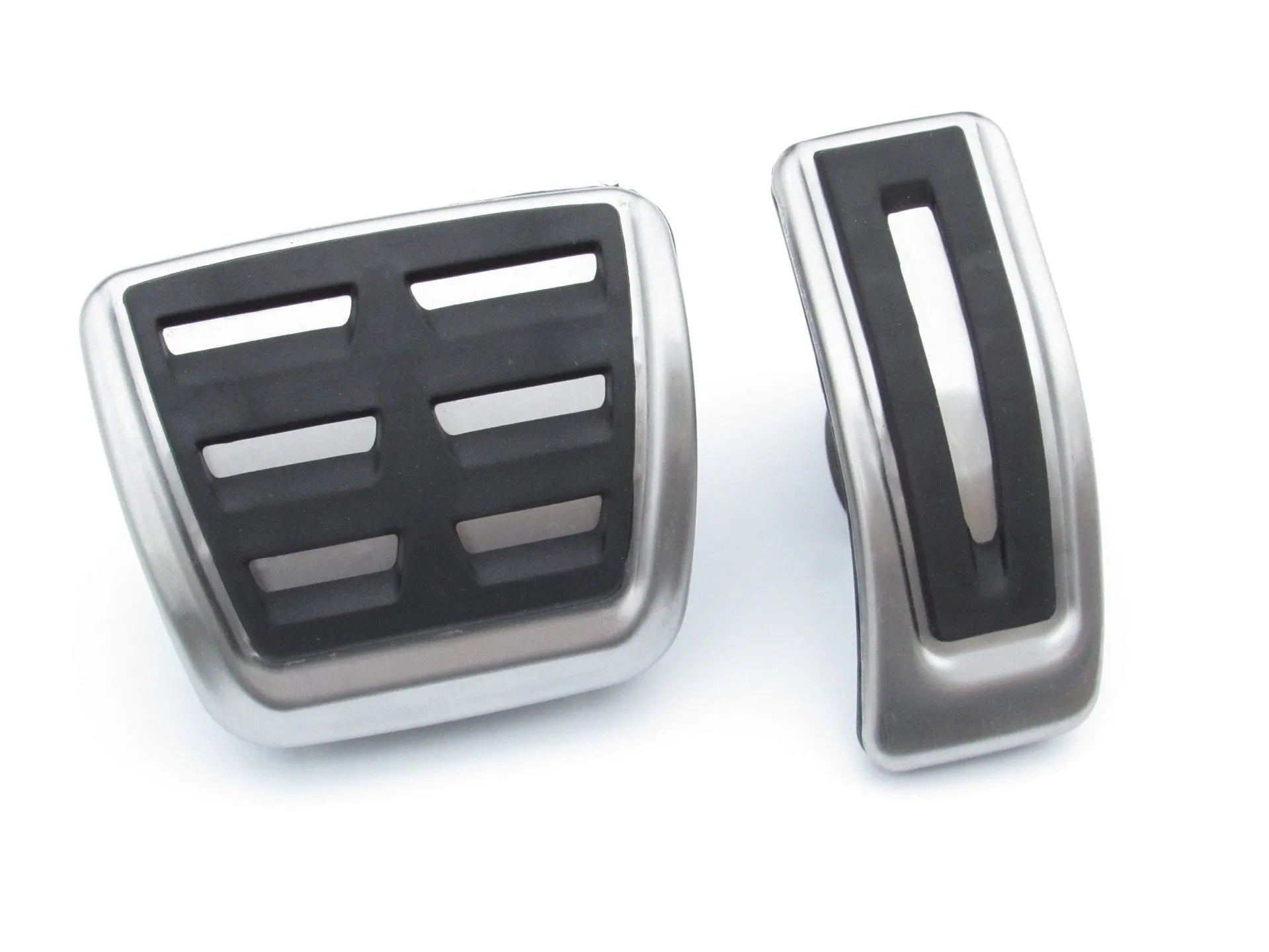Stainless steel foot rest pedal for Porsche Macan in black.