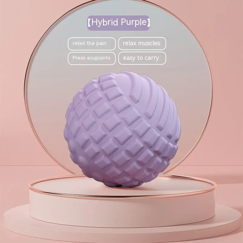 Blue TPR foot massage ball measuring 6cm diameter for yoga and reflexology pressure point therapy
