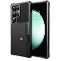 Plug-in drop-resistant car phone case for Samsung, flip style, black TPE with card slot