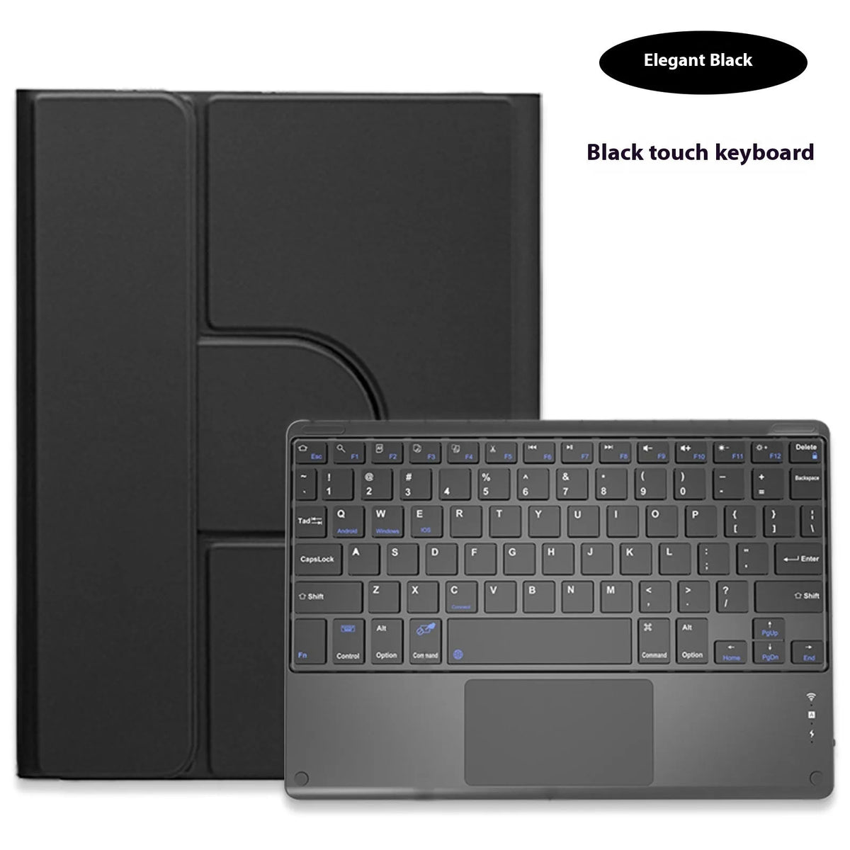 Acrylic rotating protective sleeve with pen slot for iPad keyboard case in black