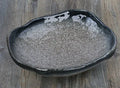 Creative ceramic Japanese-style irregular shaped bowl with floral decoration and sauce dish