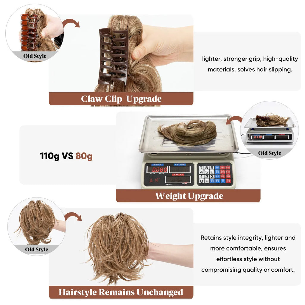 Short curly grip ponytail wig women high-temperature fibre 20 colours hot dyeable