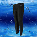 Men's black nylon cropped swimming trunks with grey line detail, brief style for sports