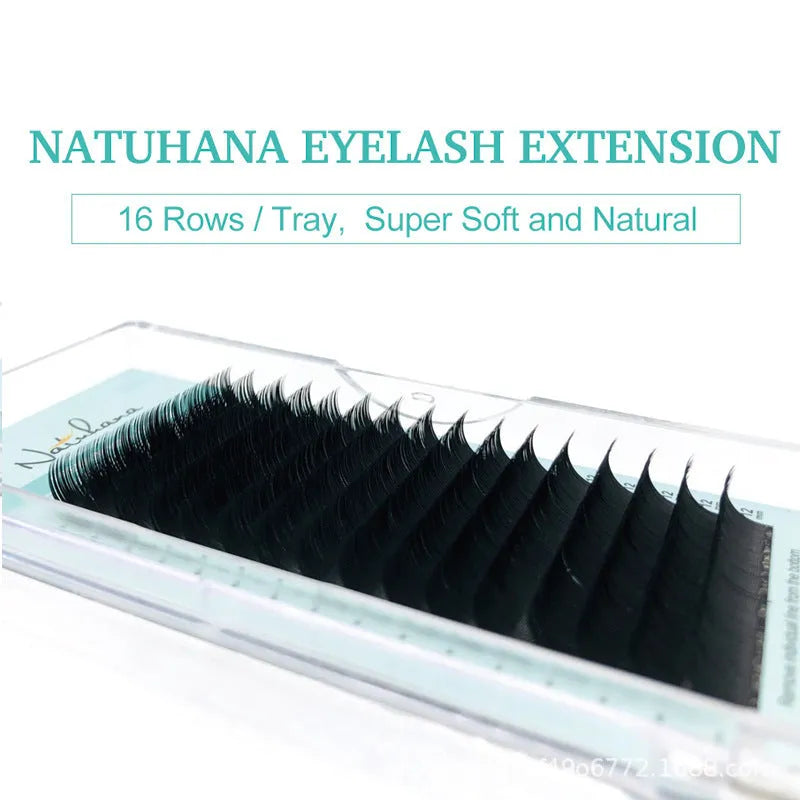 Pair of soft artificial fibre velvet false eyelashes showing curl and length options.