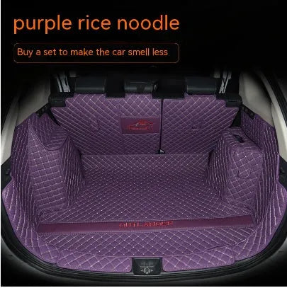 Custom 3D non-slip boot liner for Mitsubishi Outlander in a black colour with contrasting stitching.
