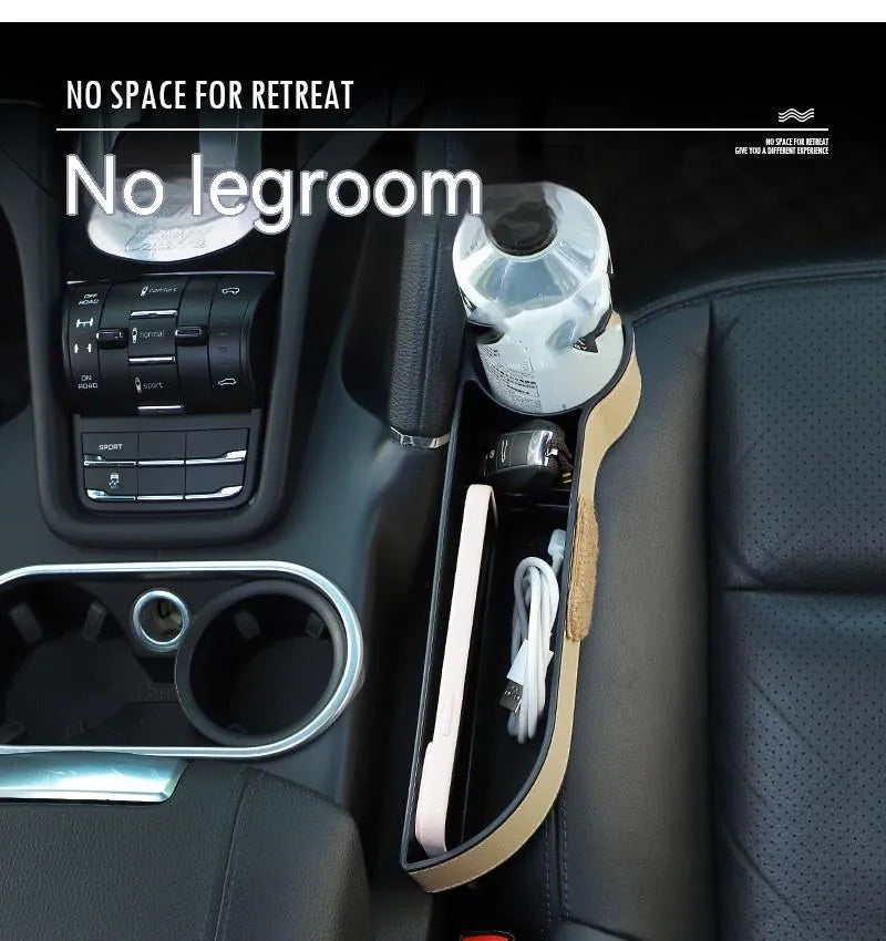 Car seat gap storage box with cartoon bear pattern for organising vehicle interior