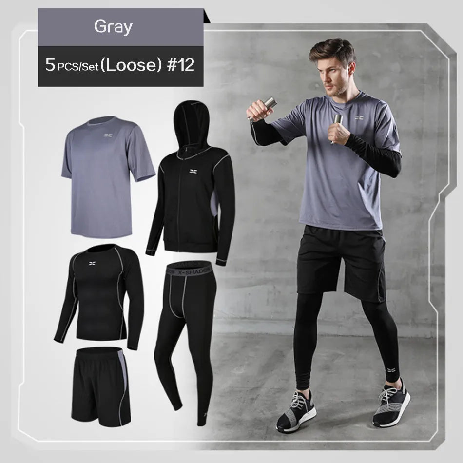 Men's polyester sports suit two-piece set in black – tops and trousers coordinated tracksuit