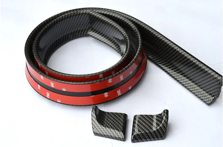 Black PU automobile tail decorative strip, 3.2cm wide and 150cm long, shown as a flexible car trim roll