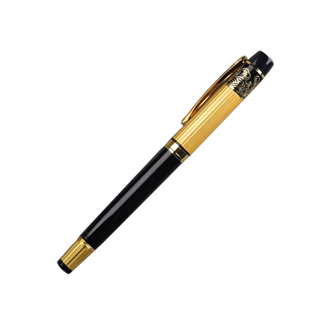 VITNAT metal ballpoint pen with hollow pattern body and black ink 0.5mm point for office and school use
