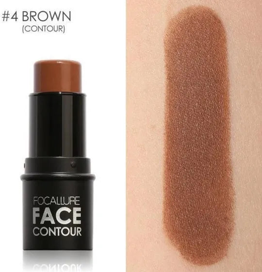 Face contour highlighter cosmetic product showing four shade options labelled A, B, C, and D