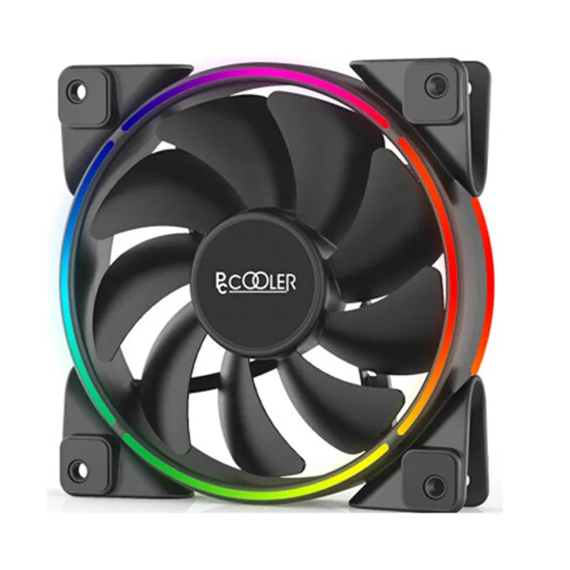 Three black 120mm RGB cooling fans for PC case airflow