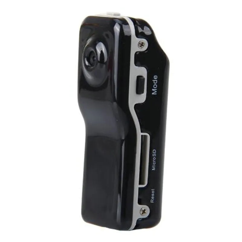 Black mini action camera with USB connection for outdoor sports recording