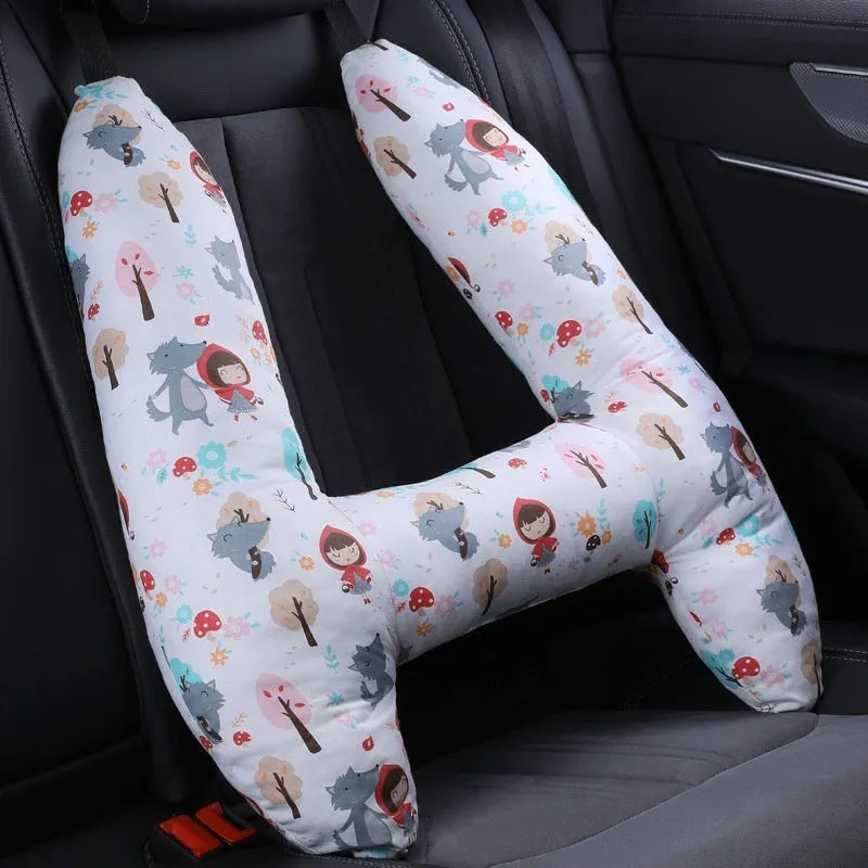 55x70cm car sleeping pillow with printed pattern on pearl cotton fill