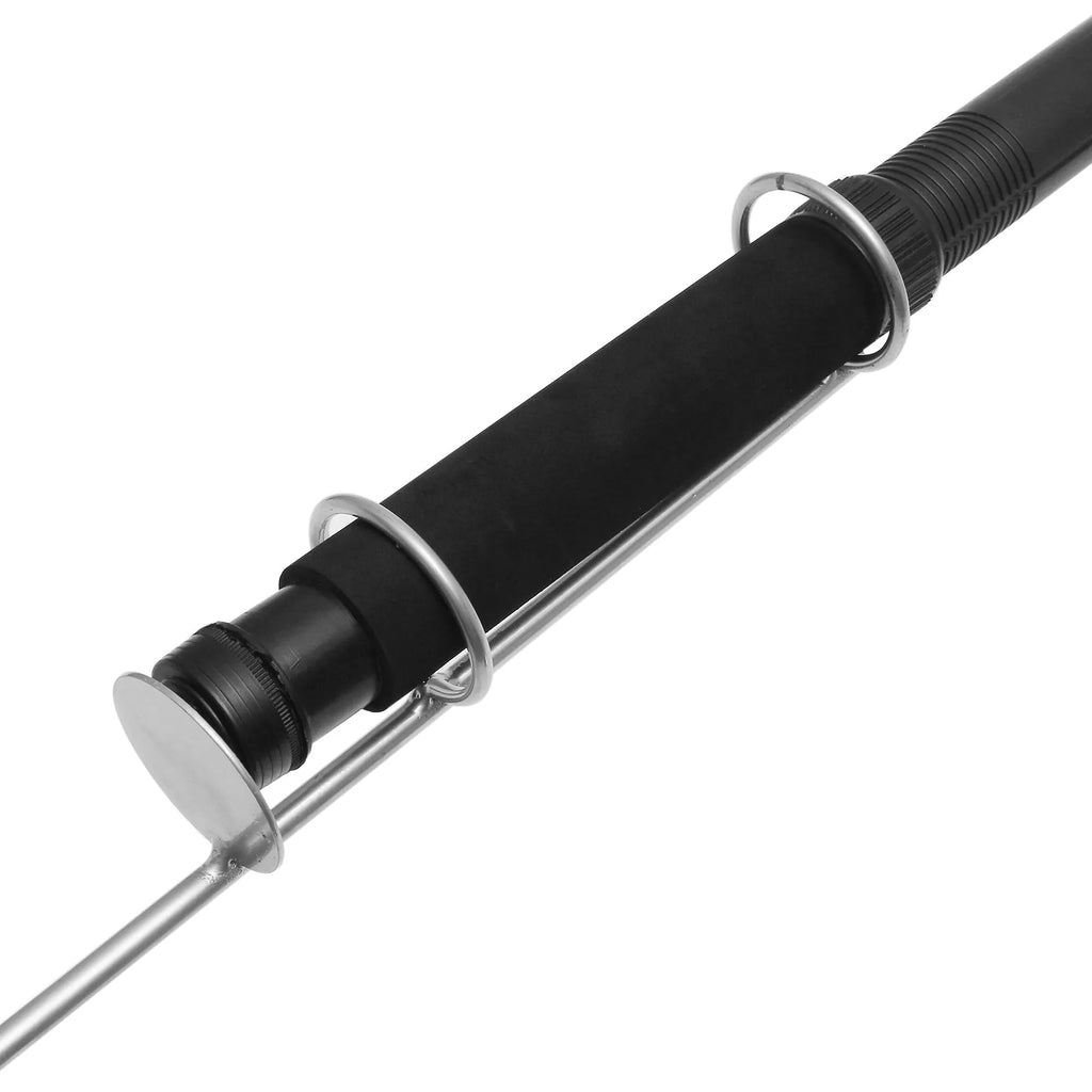 White LED fishing rod light on a telescopic pole with a remote control, dimensions 120 by 95 mm.