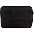 Laptop sleeve case with PE pearl cotton inner support, double zipper and side handle, compatible with MacBook and 15 inch laptops.