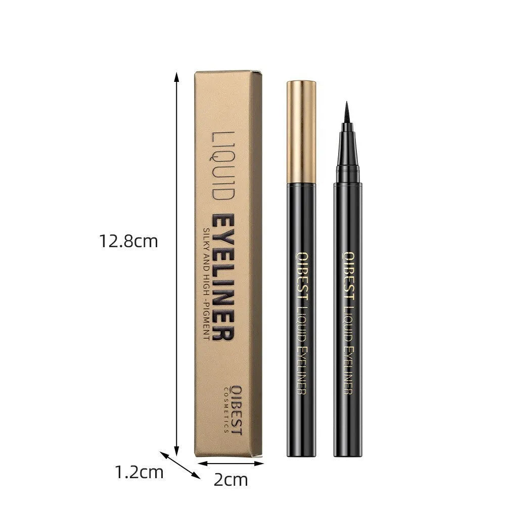 Black liquid eyeliner pen with matte finish and quick-drying formula