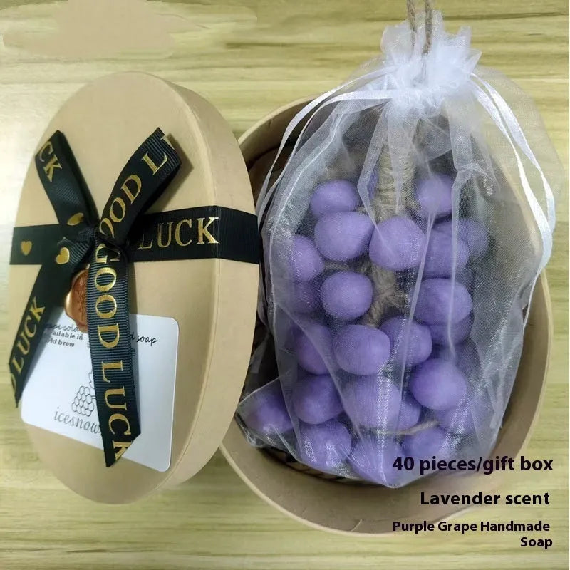 Handmade grape soap 120g bar in black, green or purple with bulk packaging options
