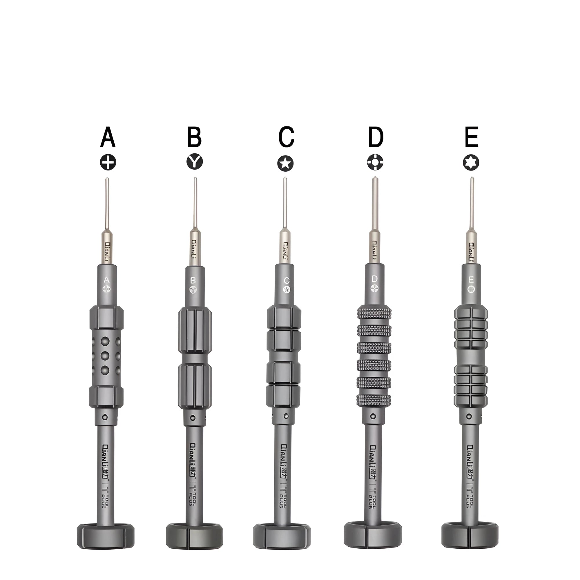 Precision screwdriver set with grenade-shaped aviation alloy handle and multiple bit types for iPhone and electronics repair