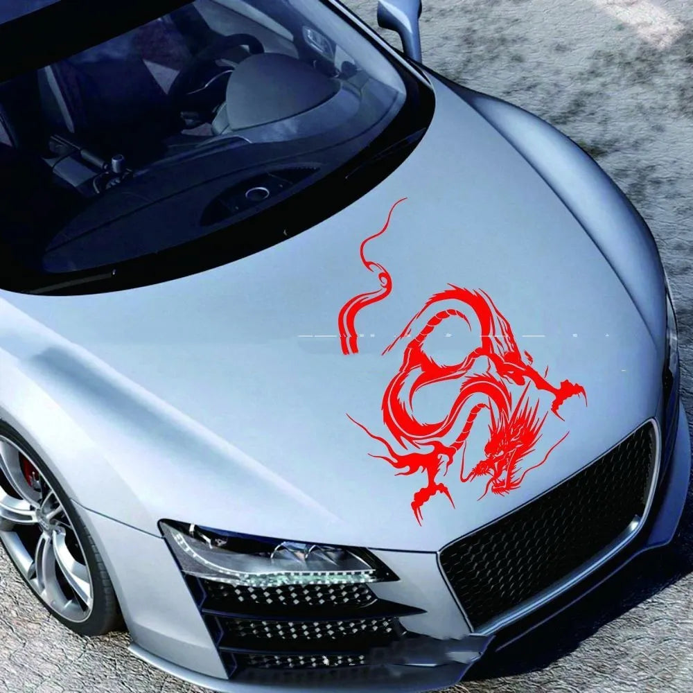 Dragon design car body sticker for front end modification in PET material measuring 50x36cm