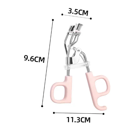 Lightweight eyelash curler with scissor handle in pink or purple colour options