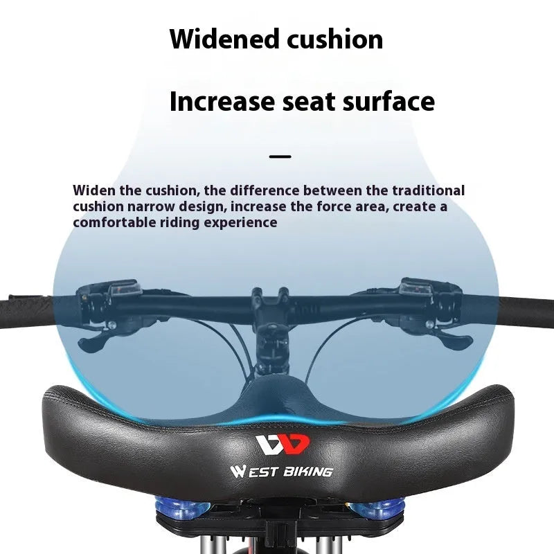 Black leather bicycle seat cushion with polyurethane foam filling for shock absorption on a bike saddle.
