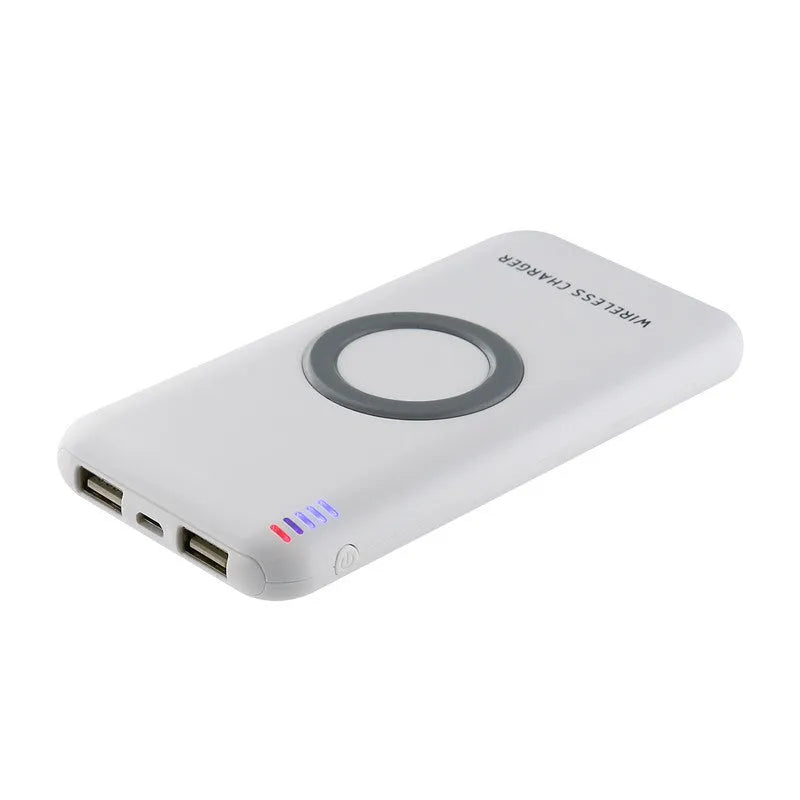 B100 wireless charging mobile power supply in black and white colours showing portable design