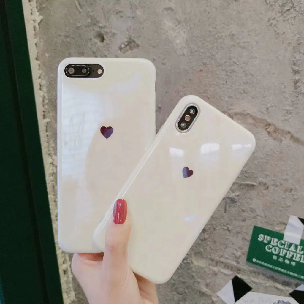 Slim blue light blocking protective back cover case for iPhone, shown in Bluwhite and White colour options.