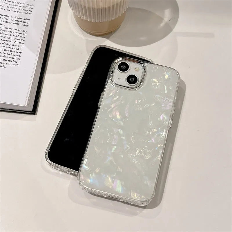 Super Fairy Dream Shell Pattern TPU phone case for iPhone in white with fantasy shell design