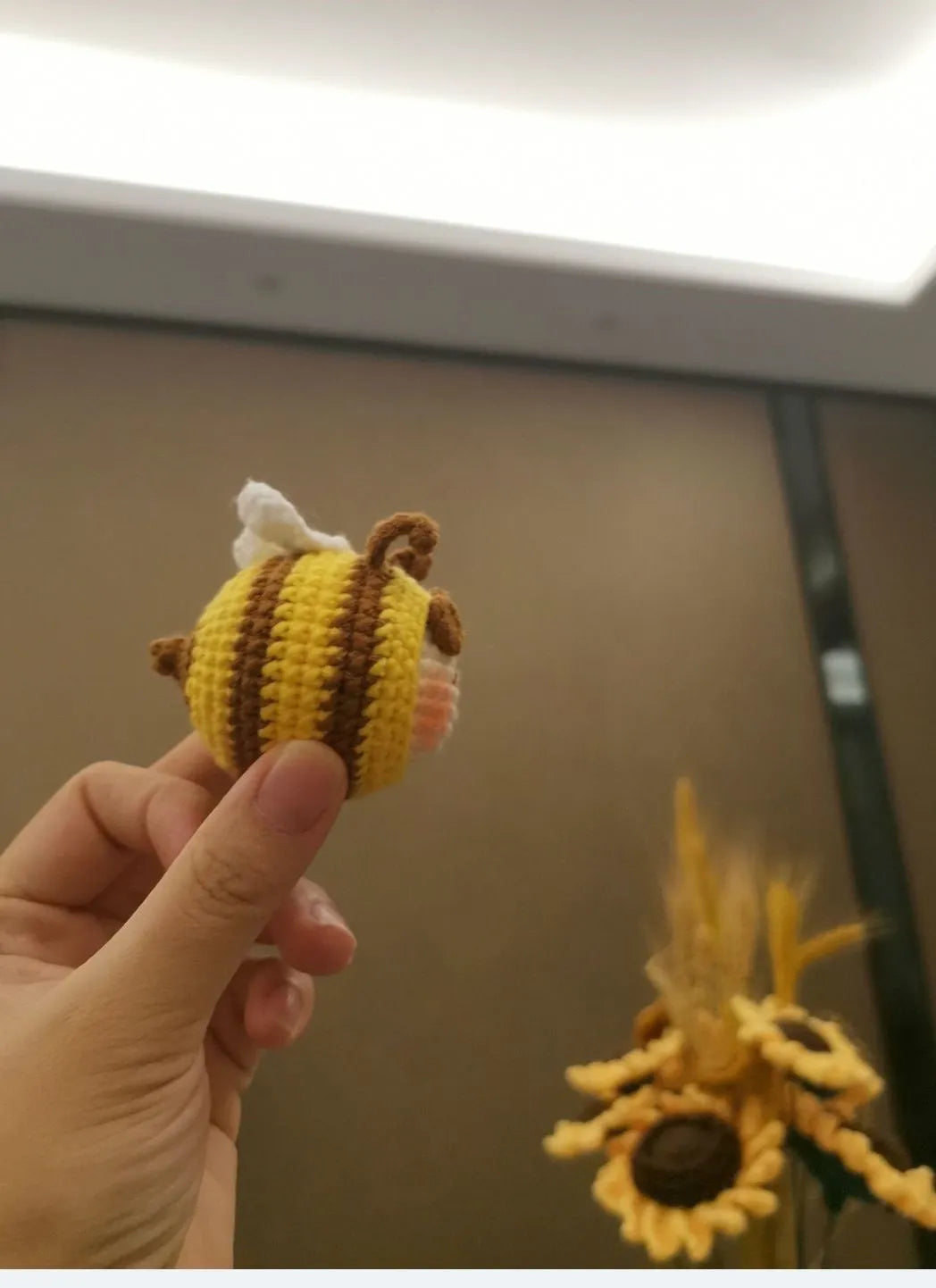 Handmade crocheted bee colonies ornament for woolen dolls with plush material