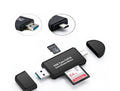 Black USB 3.0 memory card reader for SD and TF cards