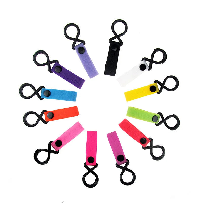Nylon luggage velcro hook in assorted colours on white background with independent OPP packaging.
