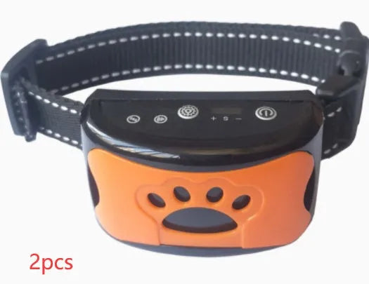 Waterproof rechargeable dog training collar with remote control in black colour