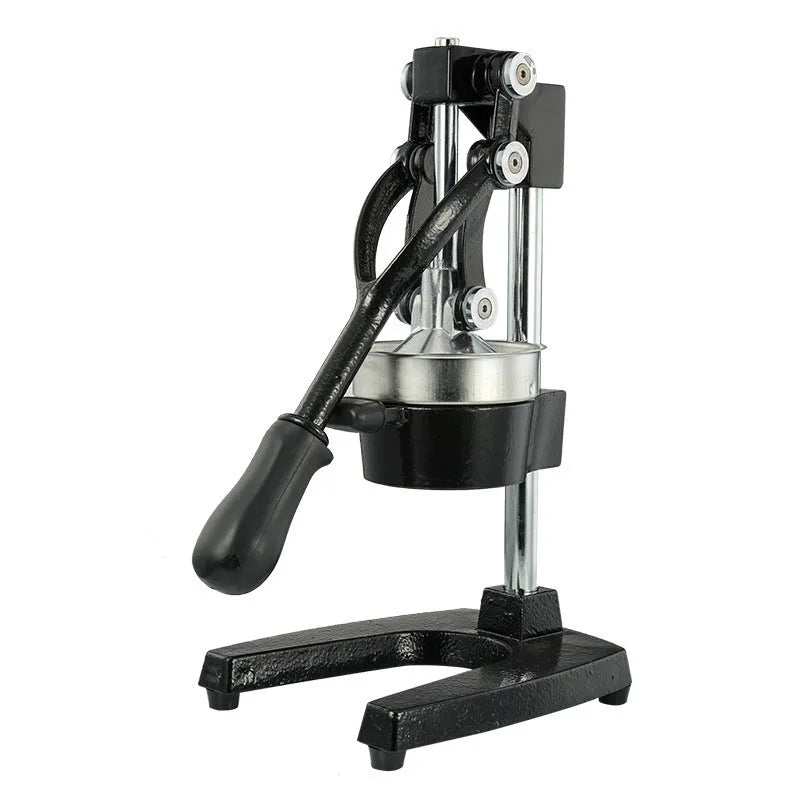 40cm tall black manual cast iron juicer with stainless steel funnel