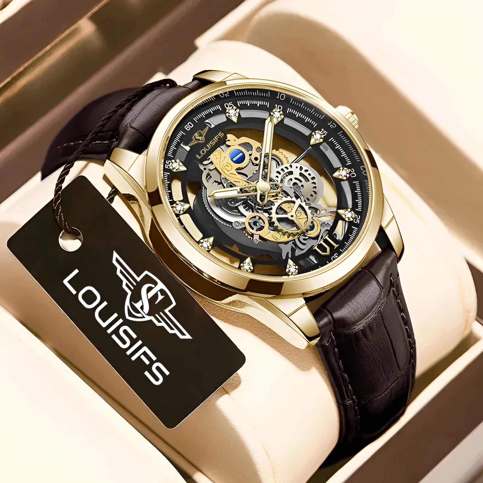 Men's Swiss quartz business watch with a 12mm case, shown in available colour variants.