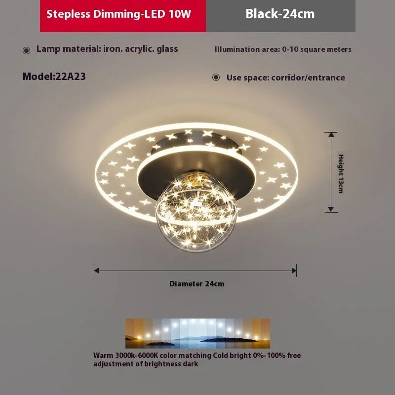 Modern simplicity style corridor ceiling lamp in gold, black or white finish with LED lighting