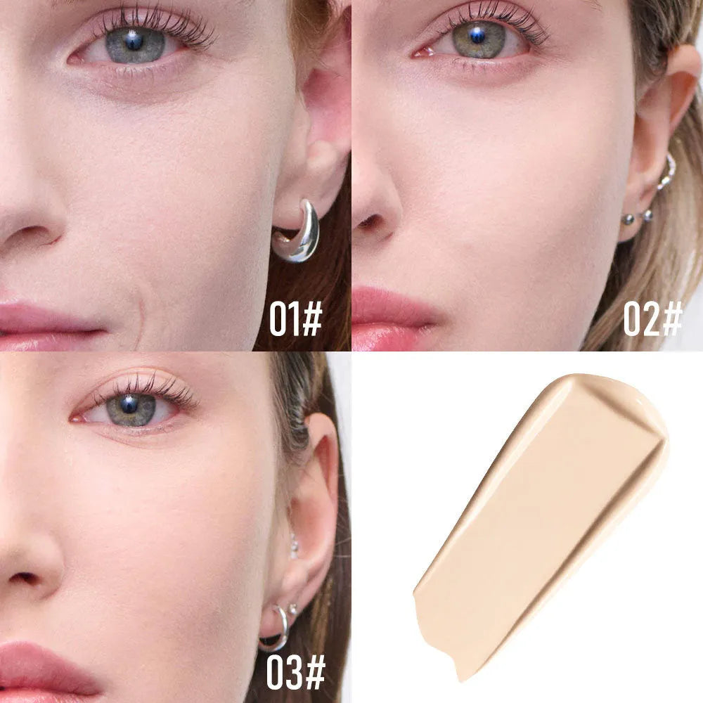 Matte sunscreen liquid foundation SPF 30 bottle in six colour shades 01color through 06color
