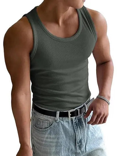 Men's tight round neck polyester workout t-shirt with wool lining in black colour