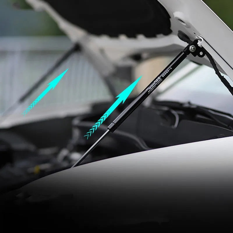 Black automotive engine hood hydraulic support rod for Mazda CX5 with mounting fittings