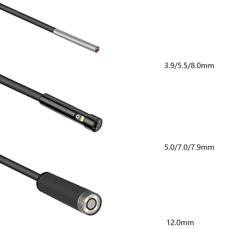 Portable industrial endoscope with 4.5-inch colour screen and 5.5mm dual lens probe