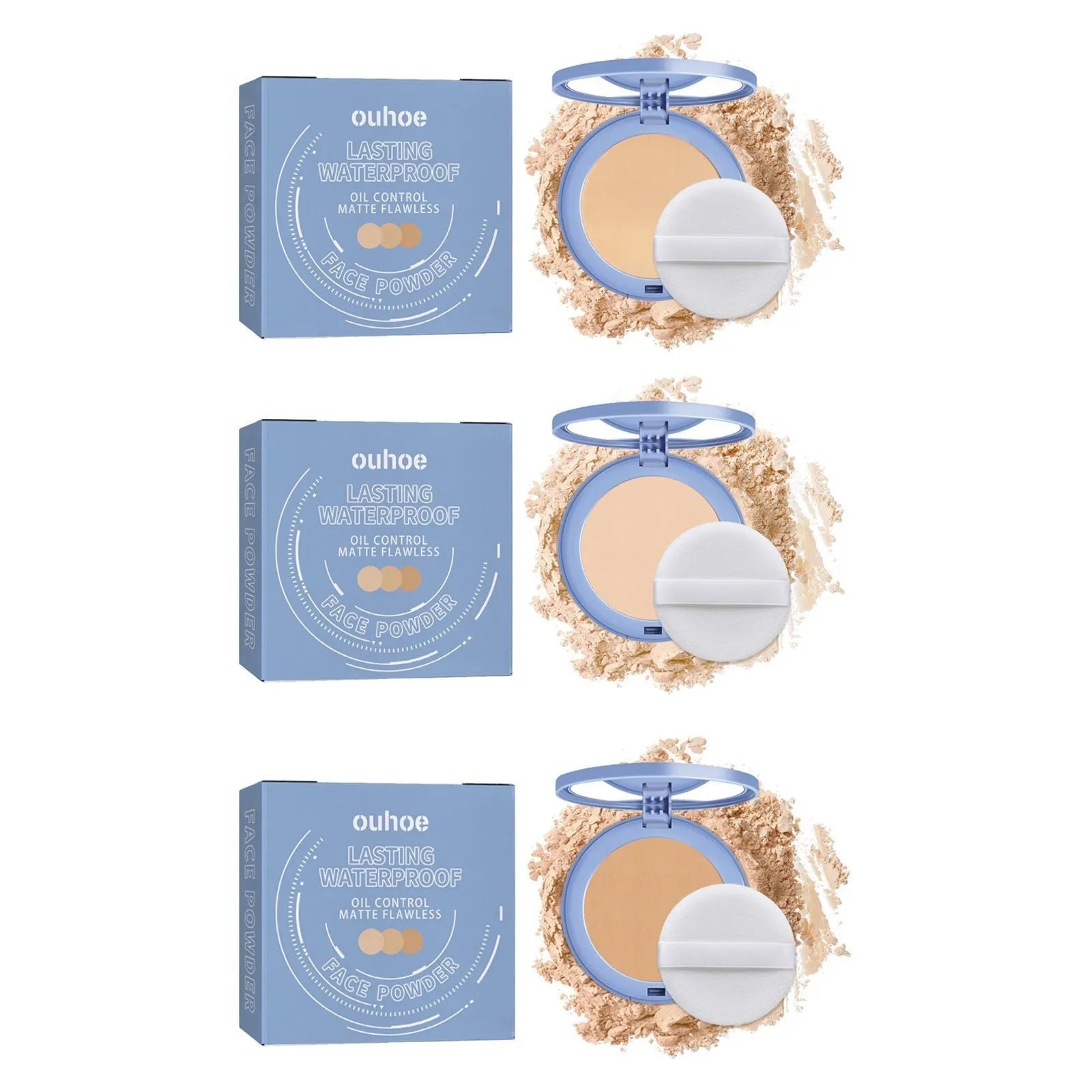 8g finishing powder compact in natural beige, pure beige or classic ivory for long-lasting makeup